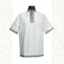 Рубашка Истоки, хлопок, белая с зеленым - фото 2