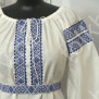 Платье Берегиня, белый лен с синим - фото 2