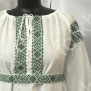 Платье Берегиня, белый лен с зеленым - фото 2