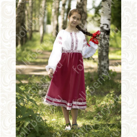 Платье Дмитра, габардин, бордовое- фото 1