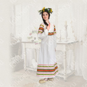 Платье Полюшко, лен, белое- фото 1