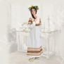 Платье Полюшко, лен, белое- фото 1